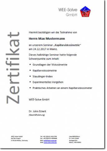Zertifikat Muster Zertifikat Muster
